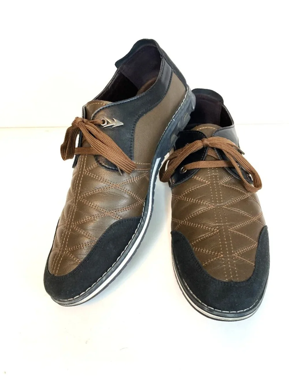 Cosidram  Brown Quilted Oxford Sneakers - Size 11.5 (China 46)